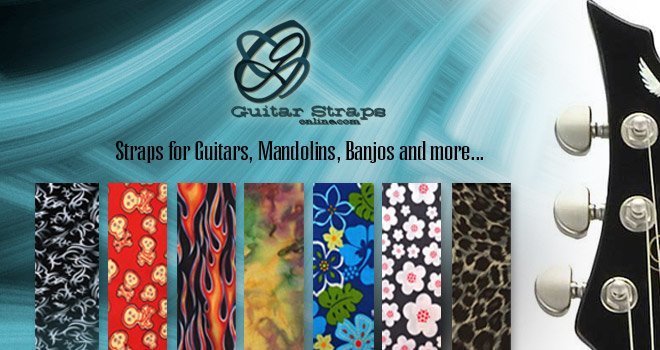 Ad for Straps for Guitars and other stringed Instruments